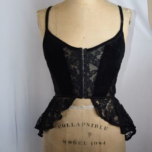 Lace and velvet bra top